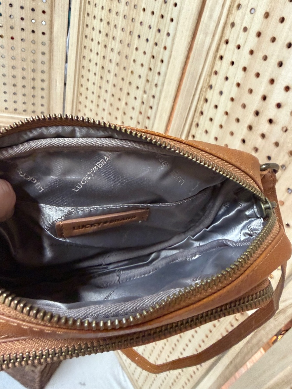 Lucky Brand Yucca Leather Crossbody Bag Walnut Brown Fanny Pack Belt Bag - Picture 13 of 15